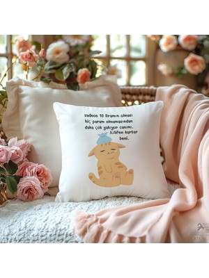 Qoeuyl Boutique 10 Liramın Olması Hiç Param Olmamasından Daha Çok Yakıyor Canımı Baskılı Komik Hediyelik Yastık