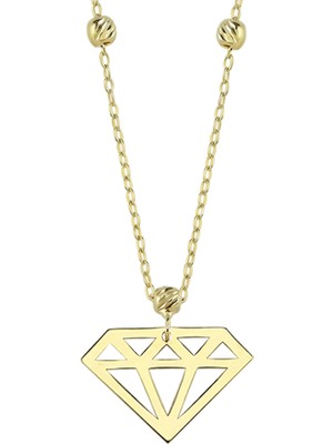 Hakan Mücevherat Dorikalı Elmas 14 Ayar Altın Kolye