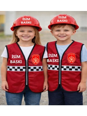 Teknik Itfaiye Logolu Çocuk Yelek Seti ( isim baskılı )