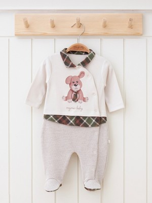 Mymio 3-9 Ay Gömlek Yaka Erkek Bebek Tulum  My 3784