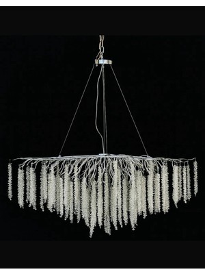 LED Yeni Model 120 cm Oval Kristal Lüx Salon Avize Krom Renk Ithal Kasa