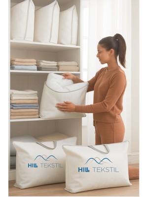 Hill Tekstil 6 Adet Hacimli Hurç 50*70 Yastık Yorgan Battaniye Kıyafet Saklama Çantası