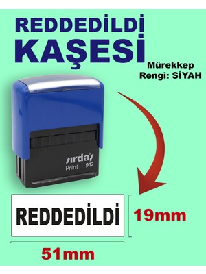 Plankton Tasarım Reddedildi Kaşesi, 912 (19mm*51mm) Siyah Keçeli Otomatik Kaşe