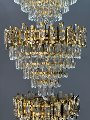 LED Yeni MODEL50 cm Kristal Lüx Salon Avize Gold Renk