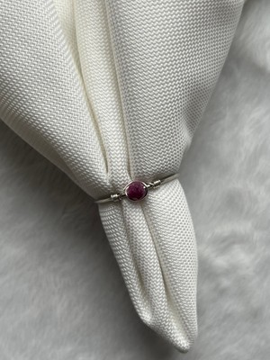 Pel Design Minimal Yakut Taşı Ayarlanabilir Tel Yüzük El Yapımı