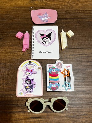 16 Parça Set Sanrio Kuromi Hediye Seti Karne Doğum Günü Bayram Hediyesi