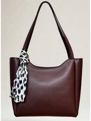 fular & bags Kadın Fularlı Fermuarlı ve Çıtçıt Kapamalı Shopper El ve Omuz Çantası