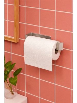 Alper Banyo Paslanmaz Çelik Lamalı Solo Havluluk, Hem Yapışkanlı Hem Montajlı Sistem, Banyo Askısı