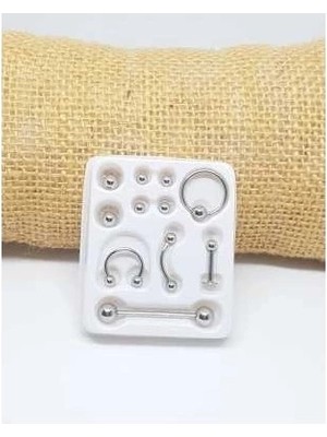 SP Buğz 11 Parça Piercing (Cerrahi Çelik) ve Piercing Topu Seti Piirsing