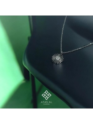 Atas Al Diamond Güneş Döngü 925 Ayar Gümüş Minimal Kadın Kolye