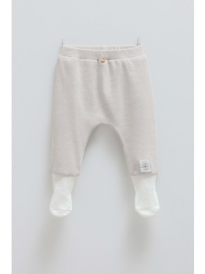 Caramell Hello Forest Çoraplı Bebek Pantolon - APE1956 - Gri - 1 - 3 Ay Gri
