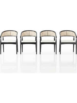 Alloni Roza Ahşap Sandalye (4 Adet)