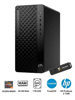HP Amd Ryzen 5 8500G | 48 GB Ddr5 Ram | 1 Tb SSD | Freedos | Masaüstü Bilgisayar