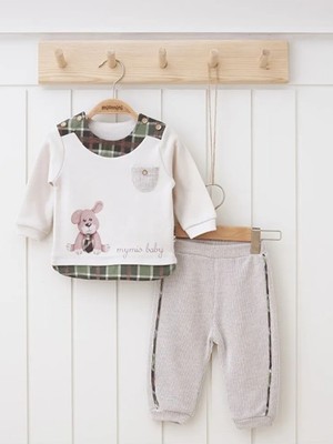 Mymio 6-24 Ay Bisiklet Yaka Erkek Bebek 2'li Takım  My 3793