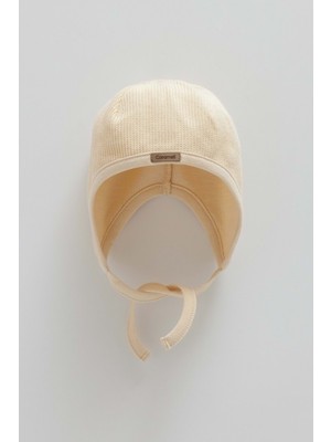 Caramell Soft Style Gırl Bağcıklı Triko Şapka - SPK2105 - Bej - 1 - 3 Ay Bej