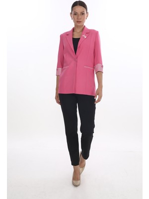 White Diamond Double Kol Detaylı Ceket 42 - Pembe