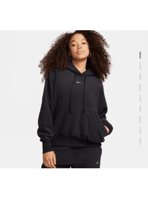 Nike Sportswear Hoodie Phoenix Plush Sportswear Bol Kalıp Kadın Siyah Sweatshirt FN3625-010