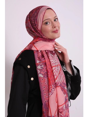 Pembe Luvensara Mix Desen Silk Elite Şal