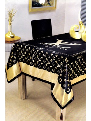 Marcalanya Lüx Tasarım Saten Masa Örtüsü Digital Baskı 160*220 cm Dikdörtgen