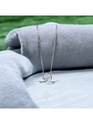 Atas Al Diamond Minimal 925 Ayar Gümüş Kalp Halka Kolye | Zarif Tasarım