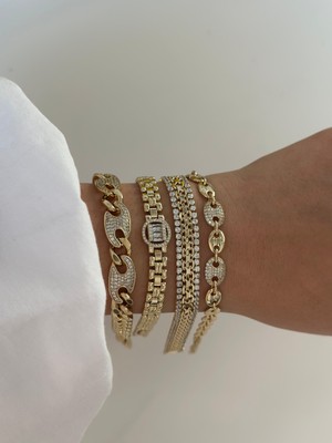 Luckyb Store Orta Taşlı 14K Altın Kaplama Xuping Bileklik Soldan 2.