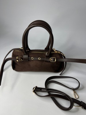 Özbu Silindir Model Süet Dokulu El & Omuz Çantası