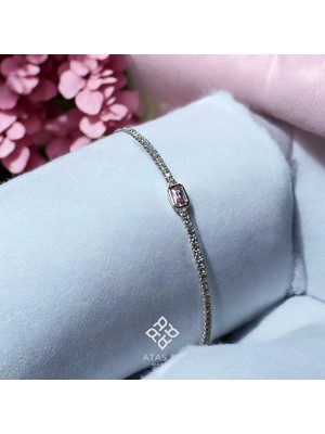 Atas Al Diamond Su Yolu Mor Taşlı 925 Gümüş Bileklik