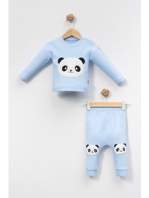 Panda Nakışlı 2’li Bebek Eşofman Takımı | Penye Kumaş, Yumuşak ve Rahat Tasarım (6-9-12-18 Ay)