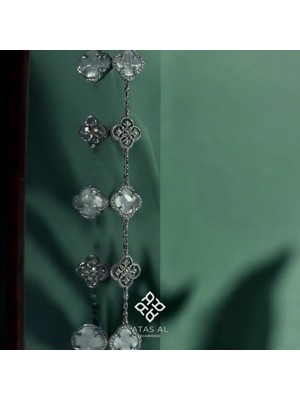 Atas Al Diamond Yonca Tasarım 925 Ayar Gümüş Bileklik Özel Seri