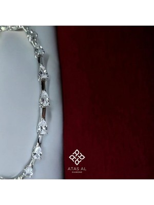 Atas Al Diamond Italyan Damla Su Yolu Bileklik 925 Ayar Gümüş