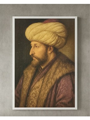 Fatih Sultan Mehmet Klasik Portre Tablo (Çerçeveli)