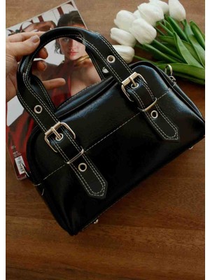 TheMoiss The Moiss Siyah Renk Kemer Detaylı El ve Omuz Çantasi