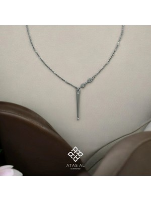 Atas Al Diamond Royal Cut Özel Tasarım Taş Işlemeli 925 Ayar Gümüş Kolye