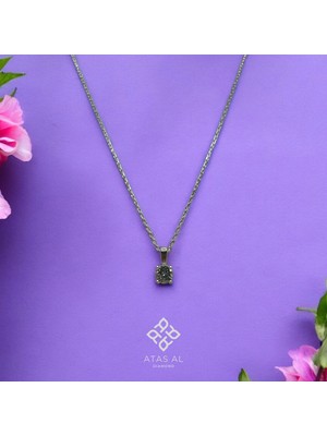 Atas Al Diamond Tek Taş 925 Ayar Gümüş Kolye