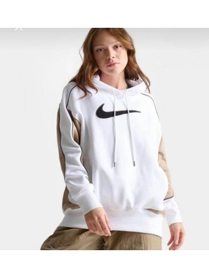 Nike Sportswear Fleece Oversize Bol Kalıp Kadın Beyaz Sweatshirt FV5311-100