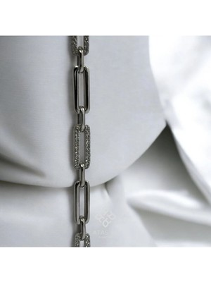 Atas Al Diamond Ataç Taş Işlemeli Bileklik 925 Ayar Gümüş | Italyan Tasarım