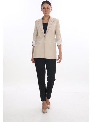 White Diamond Double Kol Detaylı Ceket 38 - Bej