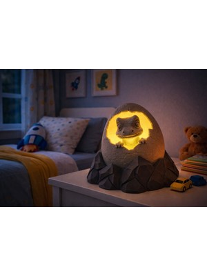 Modu3D Yumurtadan Çıkan Dinozor Gece Lambası – Çocuk Odası Için Sevimli ve Yumuşak Işık