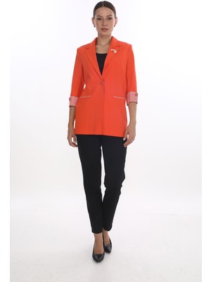 White Diamond Double Kol Detaylı Ceket 42 - Orange