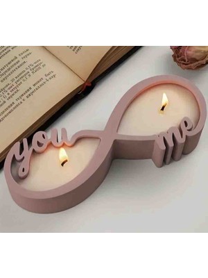 Çarçur You & Me Dekoratif Mum | Çift Fitilli | Kokusuz | Özel Tasarım Mumluk( Mum Dahildir)