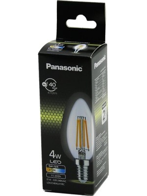 Fırsatkolik 10 Adet Panasonic Sarı  E14  4W=40W LED Ampul Flament - Rustik  Warm White  2700K  470LM  15.000 Saat Ömür (5067)