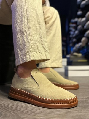 Bağcıksız Mevsimlik Süet Ayakkabı  Vizon