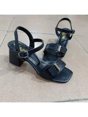 Ruty Siyah Cilt Topuklu Ayakkabı