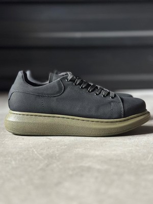 Yüksek Taban Günlük Ayakkabı Tırtıklı  Siyah