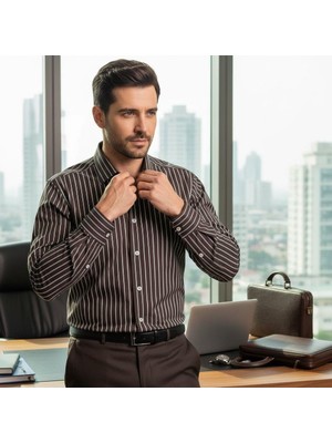 Eren Style Klasik %100 Cotton Uzun Kollu Terletmeyen 4 Mevsim Gömlek (Regular Kalıp)