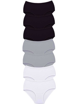 ModaSize 7 Adet Tutku Kadın Yüksek Bel Bato Kalın Lastik Külot S16
