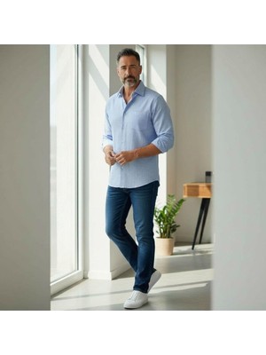 Eren Style Klasik %100 Cotton Uzun Kollu Terletmeyen 4 Mevsim Gömlek (Regular Kalıp)