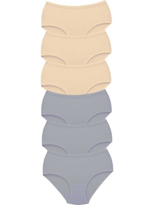 ModaSize 6 Adet Tutku Kadın Yüksek Bel Bato Kalın Lastik Külot S8