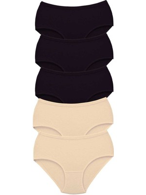 ModaSize 5 Adet Tutku Kadın Yüksek Bel Bato Kalın Lastik Külot S3