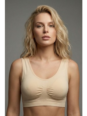 King Bee Ten Rengi Göğüs Toparlayıcı Kalın Askılı Pedli Spor Büstiyer Korse